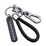 Car Key Anti Lost Woven Lanyard Pendant Keychain Cell Phone Number Plate