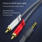 JINGHUA 3.5mm To 2RCA Audio Cable Game Console Outdoor Audio Connection Cable - Image 7