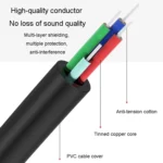 JINGHUA 1 In 2 3.5mm Audio Cable  3.5mm To 2RCA Double Lotus Computer Speaker Cell Phone Plug Cable - Image 5