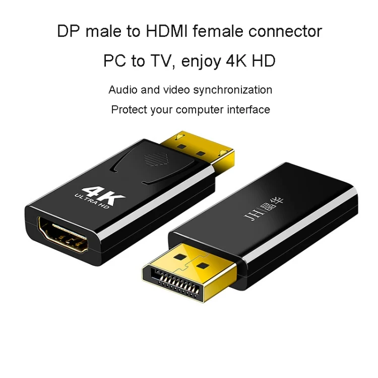 TBD06043147_B1.webp JINGHUA DP Male To HDMI Female Adapter Video Audio Connector - Image 2