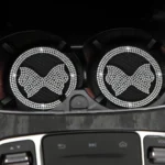 Car Multifunctional Anti-slip Coaster with Diamond Bow Crystal - Image 3