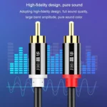 JINGHUA 2RCA Double Lotus Plug Audio Cable Left/Right Channel Stereo Amplifier Connection Wire - Image 6
