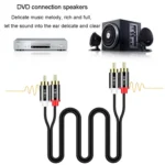 JINGHUA 2RCA Double Lotus Plug Audio Cable Left/Right Channel Stereo Amplifier Connection Wire - Image 9