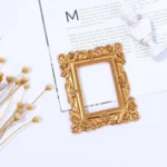 Vintage Gold Resin Mini Photo Frame Earrings Jewelry Decoration Photo Props