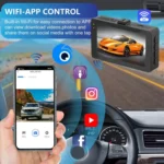 3-Inch Dual-Lens Front 4K + Rear 2K HD WiFi Connected Driving Recorder - Image 9