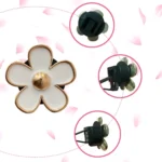 4pcs/set Small Chrysanthemum Perfume Alloy Jewelry Car Air Outlet Decoration Clip - Image 4