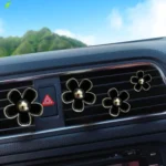 4pcs/set Small Chrysanthemum Perfume Alloy Jewelry Car Air Outlet Decoration Clip - Image 5