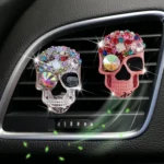 Color Diamond Skull Car Air Vent Aromatherapy Clip - Image 3