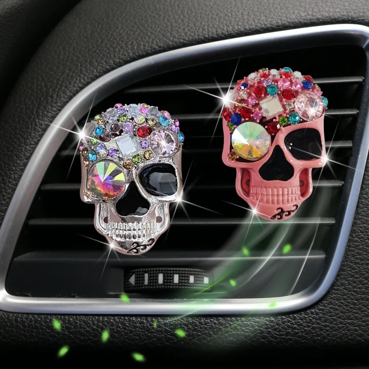 TBD06043697_B2.webp Color Diamond Skull Car Air Vent Aromatherapy Clip - Image 3