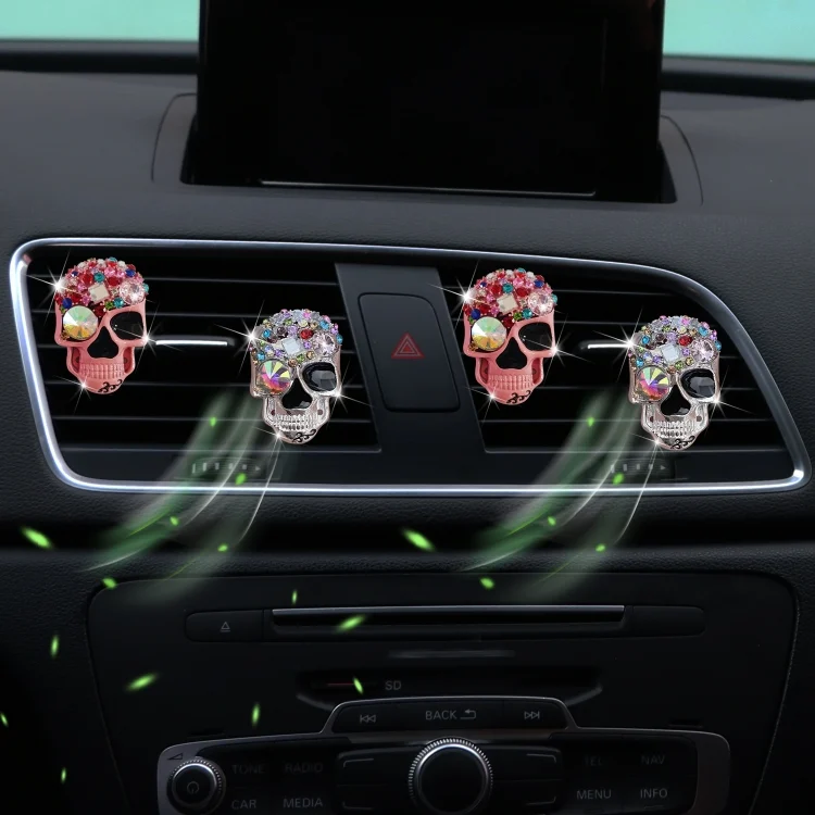 TBD06043697_B3.webp Color Diamond Skull Car Air Vent Aromatherapy Clip - Image 4