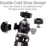 XILETU MC-22 Mini Tripod Ball Head Double Cold Shoe Design With 1/4 Inch Screw - Image 4