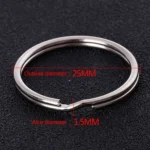 10pcs 1.5 X 25mm Key Holder Ring Metal Key Chain Charm Ring - Image 3