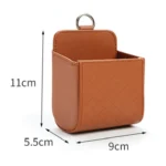 Car Air Outlet Leather Multifunctional Mobile Phone Card Hanging Storage Box - Image 3
