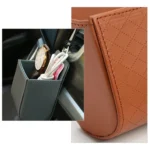 Car Air Outlet Leather Multifunctional Mobile Phone Card Hanging Storage Box - Image 6