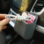 Car Air Outlet Leather Multifunctional Mobile Phone Card Hanging Storage Box - Image 8