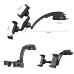 Car Dashboard Suction Cup Double Chuck Mobile Phone Holder - Image 2