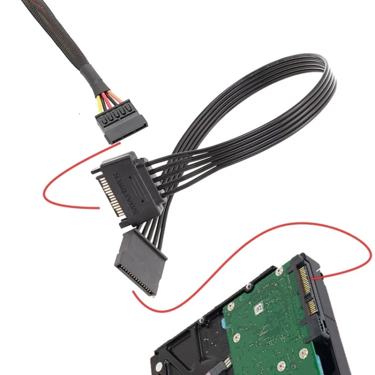 TBD06044372_B5.webp Power Supply SATA 15Pin Male And Female Extension Cable Durable Hard Disk Drive Power Connection Cables - Image 6