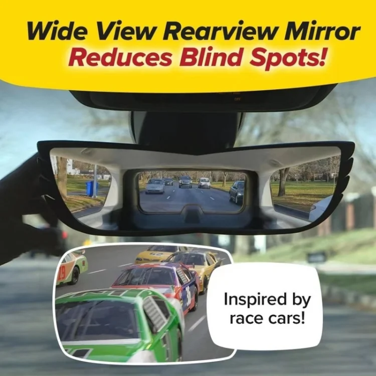 TBD06044577_2.webp Wide-Angle Rearview Mirror Reduce Blind Spots Fits Most Cars SUVs - Image 3