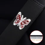 Car Seat Belt Cover Diamond Butterfly Shoulder Strap Cushion Cover - Image 3