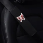 Car Seat Belt Cover Diamond Butterfly Shoulder Strap Cushion Cover - Image 5