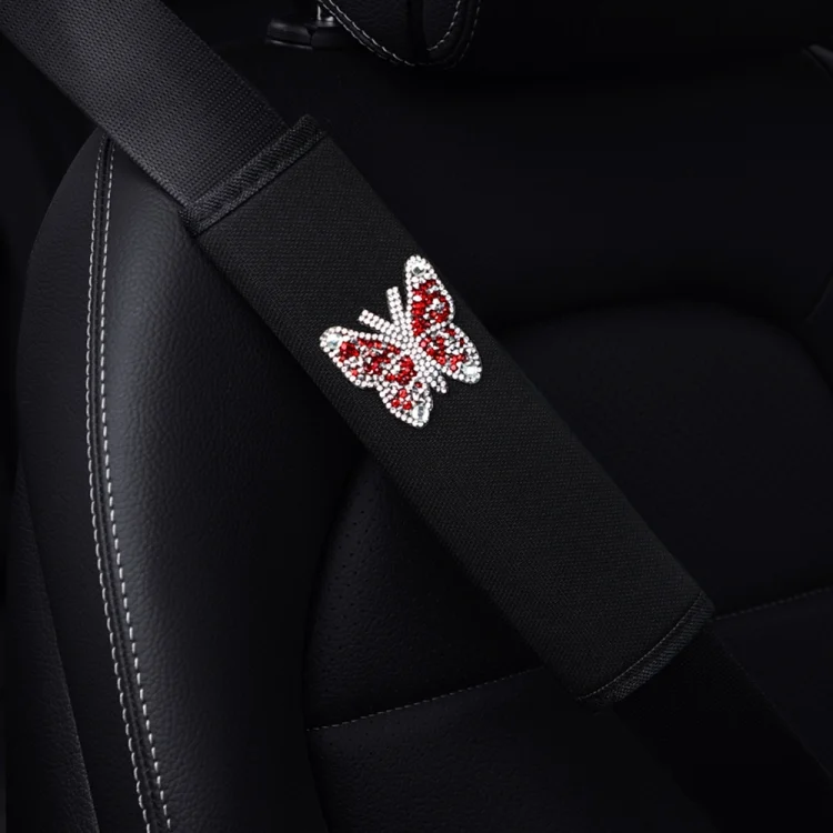 TBD06044752_B4.webp Car Seat Belt Cover Diamond Butterfly Shoulder Strap Cushion Cover - Image 5