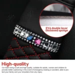 Car Leather Seat Belt Cover Shoulder Pads with Bling Diamonds - Image 5