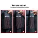 Car Leather Seat Belt Cover Shoulder Pads with Bling Diamonds - Image 6