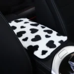 Plush Heart Pattern Car Center Console Cover Mat