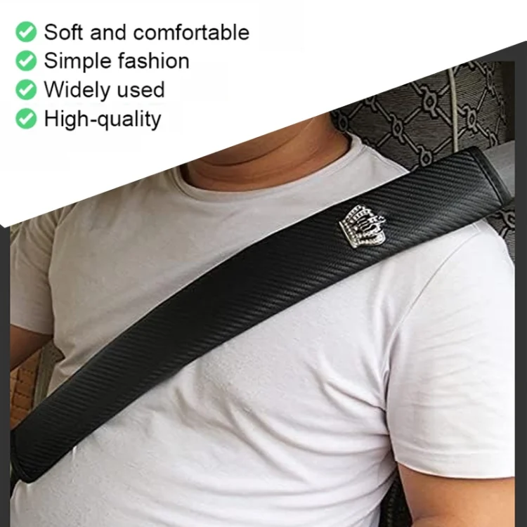 TBD06044774_B1.webp Carbon Fiber Car Leather Seat Belt Cover Shoulder Pads For Trucks - Image 2