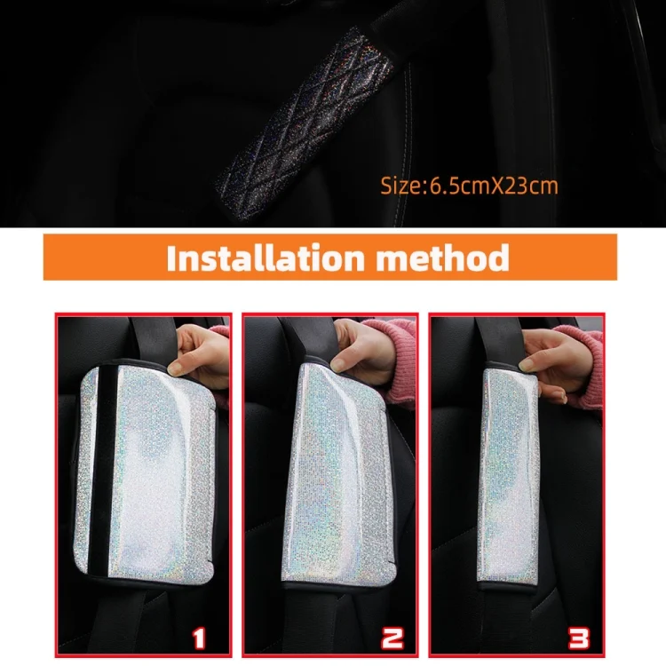TBD0604481201A_4.webp Glitter Car Seat Belt Cover Shoulder Pads Car Accessories - Image 5