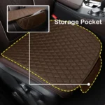 Non-Slip Rhombus Imitation Linen Car Seat Cushion - Image 6