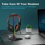New Bee Dual Output Colorful Headset Display Rack HUB Expansion Headphone Holder - Image 2