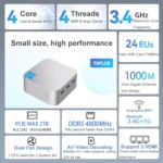 T8Plus Alder Lake-N100 4K Dual Band WIFI Bluetooth Office Game Portable Mini PC - Image 2