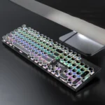 T-WOLF T75 104 Keys Adjustable RGB Light Computer Game Wired Mechanical Keyboard