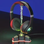 RGB Lighted Headphone Stand With Ambient Light USB Expansion Port Headphone Display Bracket - Image 2
