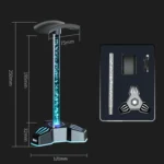 RGB Lighted Headphone Stand With Ambient Light USB Expansion Port Headphone Display Bracket - Image 11