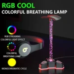 RGB Lighted Headphone Stand With Ambient Light USB Expansion Port Headphone Display Bracket - Image 5