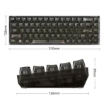 T-WOLF T40 68-Keys RGB Mixed Light Office Gaming Transparent Mechanical Keyboard - Image 3