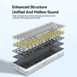 T-WOLF T40 68-Keys RGB Mixed Light Office Gaming Transparent Mechanical Keyboard - Image 4