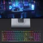 T-WOLF T80 104-Keys RGB Illuminated Office Game Wired Punk Retro Keyboard - Image 11