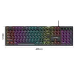 T-WOLF T80 104-Keys RGB Illuminated Office Game Wired Punk Retro Keyboard - Image 3