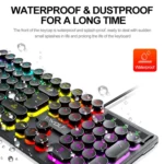 T-WOLF T80 104-Keys RGB Illuminated Office Game Wired Punk Retro Keyboard - Image 5