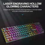 T-WOLF T80 104-Keys RGB Illuminated Office Game Wired Punk Retro Keyboard - Image 7