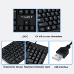 T-WOLF 104-keys USB Computer Office Home Wired Keyboard - Image 4
