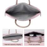 Oxford Cloth Laptop Bag Mens Womens Briefcase with PU Handle - Image 5