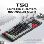 T-WOLF T50 97-keys RGB Luminous Color-Matching Game Mechanical Keyboard with Knob - Image 2