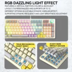 T-WOLF T50 97-keys RGB Luminous Color-Matching Game Mechanical Keyboard with Knob - Image 6