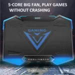 NUOXI 5 Fans Laptop Radiator Bracket Height Adjustable with Dual USB Ports - Image 3