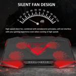 NUOXI 5 Fans Laptop Radiator Bracket Height Adjustable with Dual USB Ports - Image 5