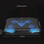 NUOXI 5 Fans Laptop Radiator Bracket Height Adjustable with Dual USB Ports - Image 10